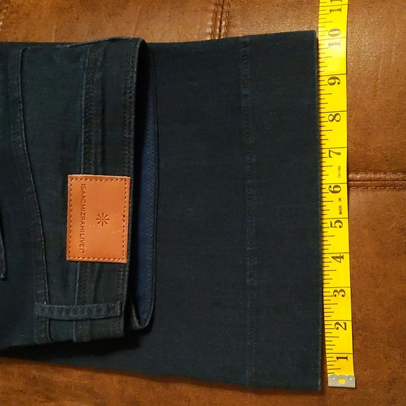 Isaac Mizrahi Live Distressed Cargo Jeans 18W Dk Indigo - Picture 10 of 16